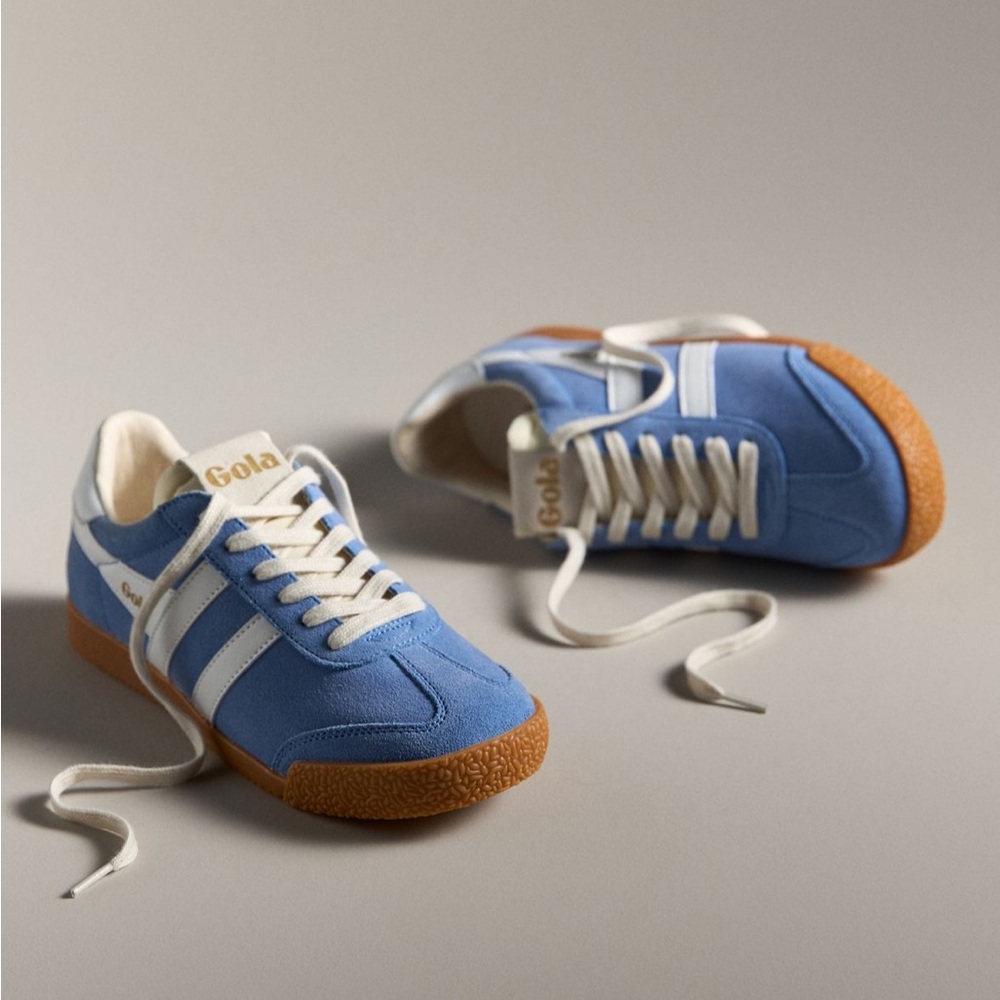 Gola Classic Blue and White Trainers with shoe box
